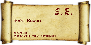Soós Ruben névjegykártya